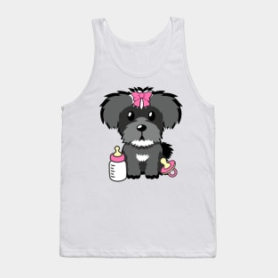 Cute schnauzer is a baby - girl Tank Top